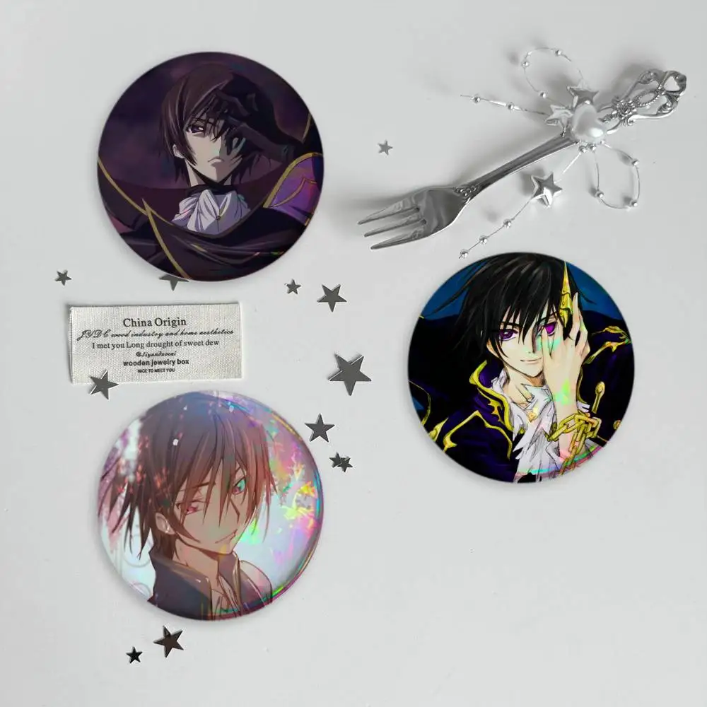 Lelouch L-Lamperouge Anime Code G-Geass Brooches Cartoon Badge Pins Backpack Hat Accessories Friend Gift