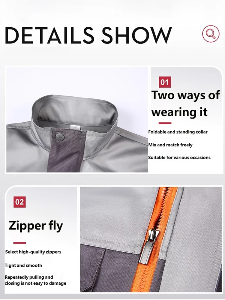 Heavy Duty Construction Work Jumpsuit Thickened Blend Fabric with Reflective Strips Spring Autumn Outdoor Work Coveralls