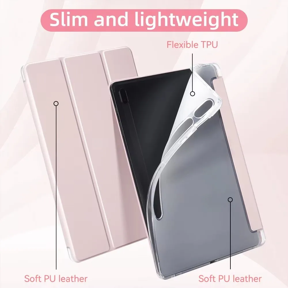 Transprent Acrylic Case For Samsung Galaxy Tab S10+ S10 Plus 12.4 S9 FE Plus S8Plus S7 FE S8 S6 Lite A8 A9 Pen Slot Cover