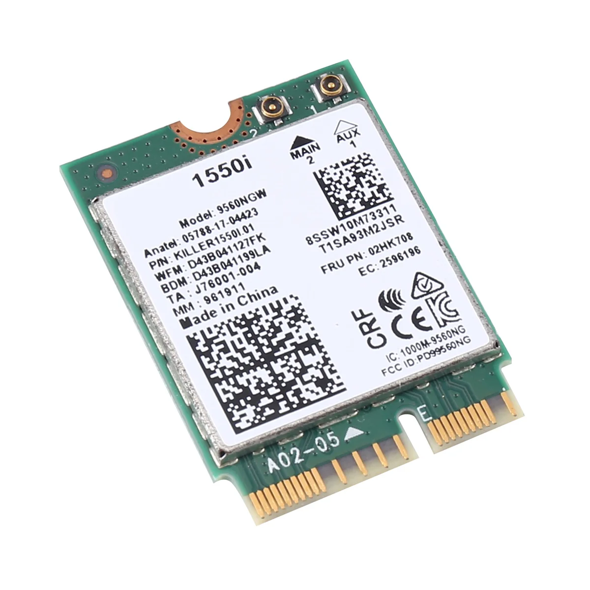 ATP-1550I WiFi Card Dual Band 1730Mbps Wireless 9560NGW NGFF Key E WiFi Adapter 9560AC 802.11Ac BT 5.0 Laptop for 10