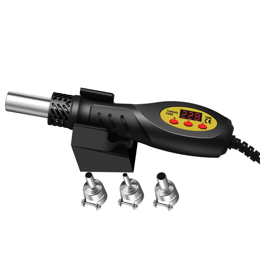 110V Portable LCD Digital Heat Hot Air Gun Blower Desoldering Soldering Station Temperature Adjustable IC SMD BGA Repair DIY