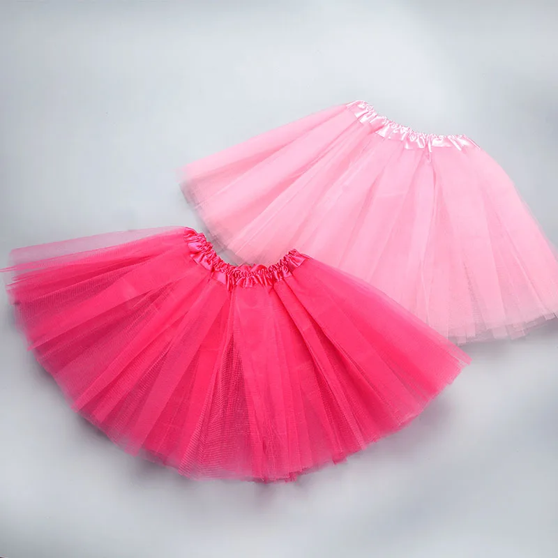 Girl Elastic Ballet Dancewear Tutus Mini Skirt For Birthday Party Dance 3 Layer Tulle Tutu Skirt for Kids Princess 2-8Y Girls