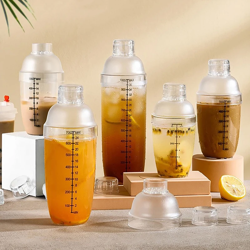 Coctelera de Plástico con Escala, 350ml/530ml/700ml, para Leche, Vino, Bebidas, Herramienta de Bar, Vajilla para Exteriores