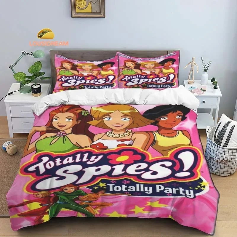 T-Totally Spies! Poster Sheets Quilt Covers Bedding Dormitory Sheets Three-piece Bedding Set Three-piece Soft Warm Bedding Set