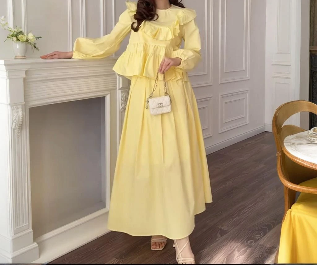 2025 Spring New Women's Solid Color Long Sleeve French Temperament Skirt Fashion Set