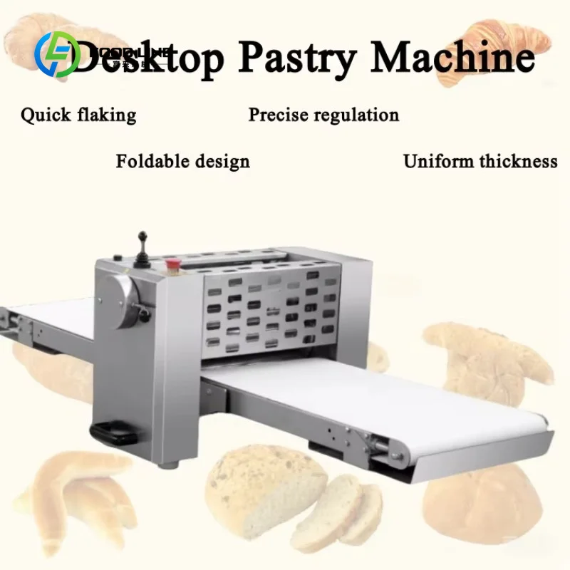 Customized 220v/50hz 120w Professional Electric Pastry Bread Dough Sheeter Kneader Bakery Laminoir Making Machine