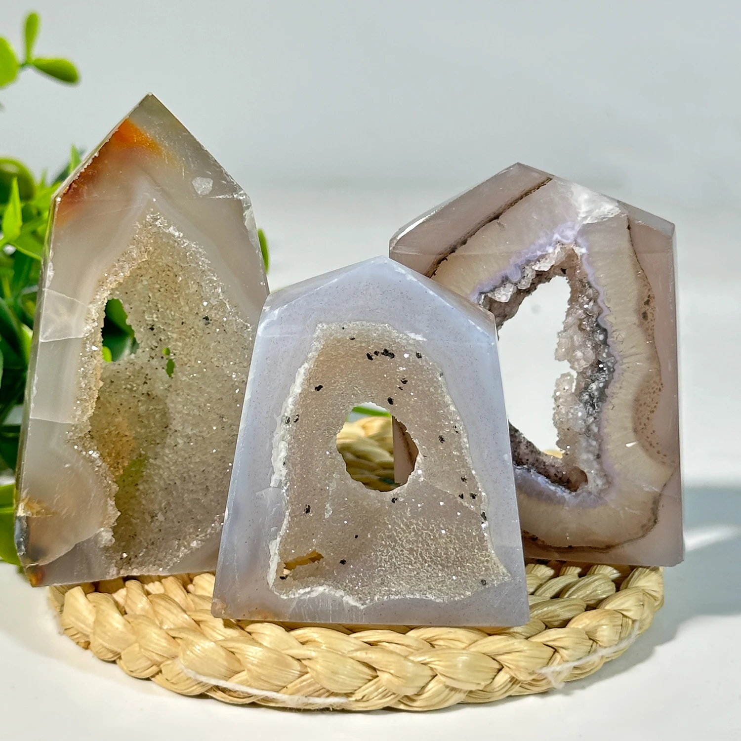 1 قطعة العقيق الطبيعي الجيود كريستال برج الديكور ، مجوهرات الأحجار الكريمة ، بريق شفاء كريستال ، هدية عيد ميلاد ، النساء هدية