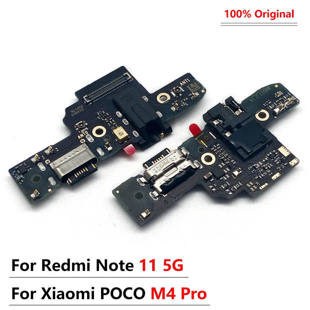 New Original USB Charging Port Connector Board Flex Cable For Xiaomi Redmi Note 11 5G / Pocophone Poco M4 Pro Charging Plate