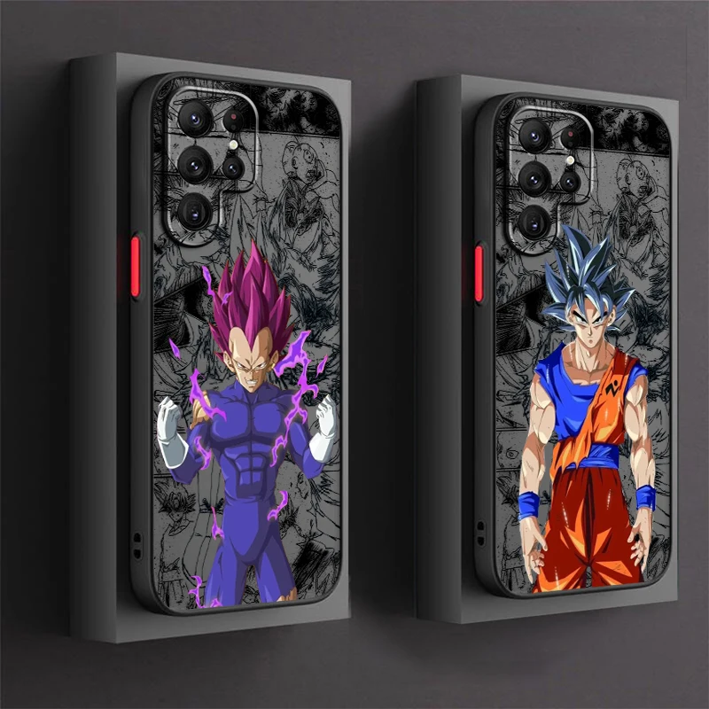 Art D-Dragon Ball Vegeta Goku Frosted Translucent For Samsung Galaxy S24 S23 S22 S21 S20 FE S10 S9 S8 Plus Ultra Pro 5G Funda