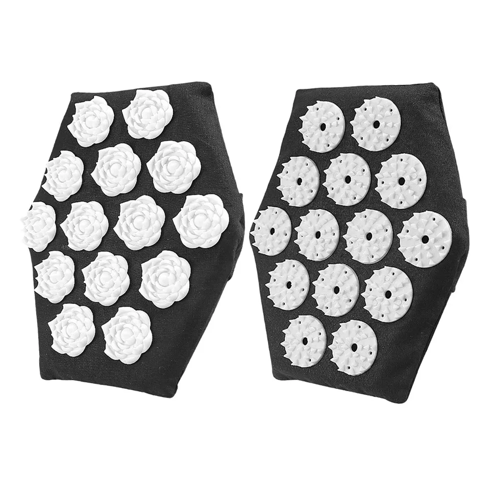 2Pcs Massage Gloves Spike Handheld Mitts Flower Buckle Back Neck Shoulder Palm Muscle Relief Massage Tool for Home Office Car
