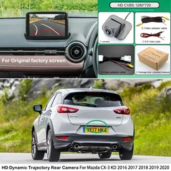 Dynamic Trajectory Car Reverse Camera For Mazda CX-3 CX3 CX 3 KD 2016 2017 2018 2019 2020 28 pin Cable For OEM Original Screen