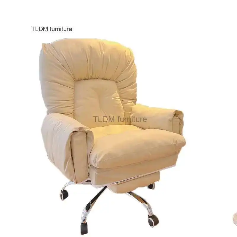 

Home Nordic Fabric Office Chairs Lazy Computer Chair Comfortable Sofa Chair Bedroom Sedentary Reclining Chair Office Furniture
