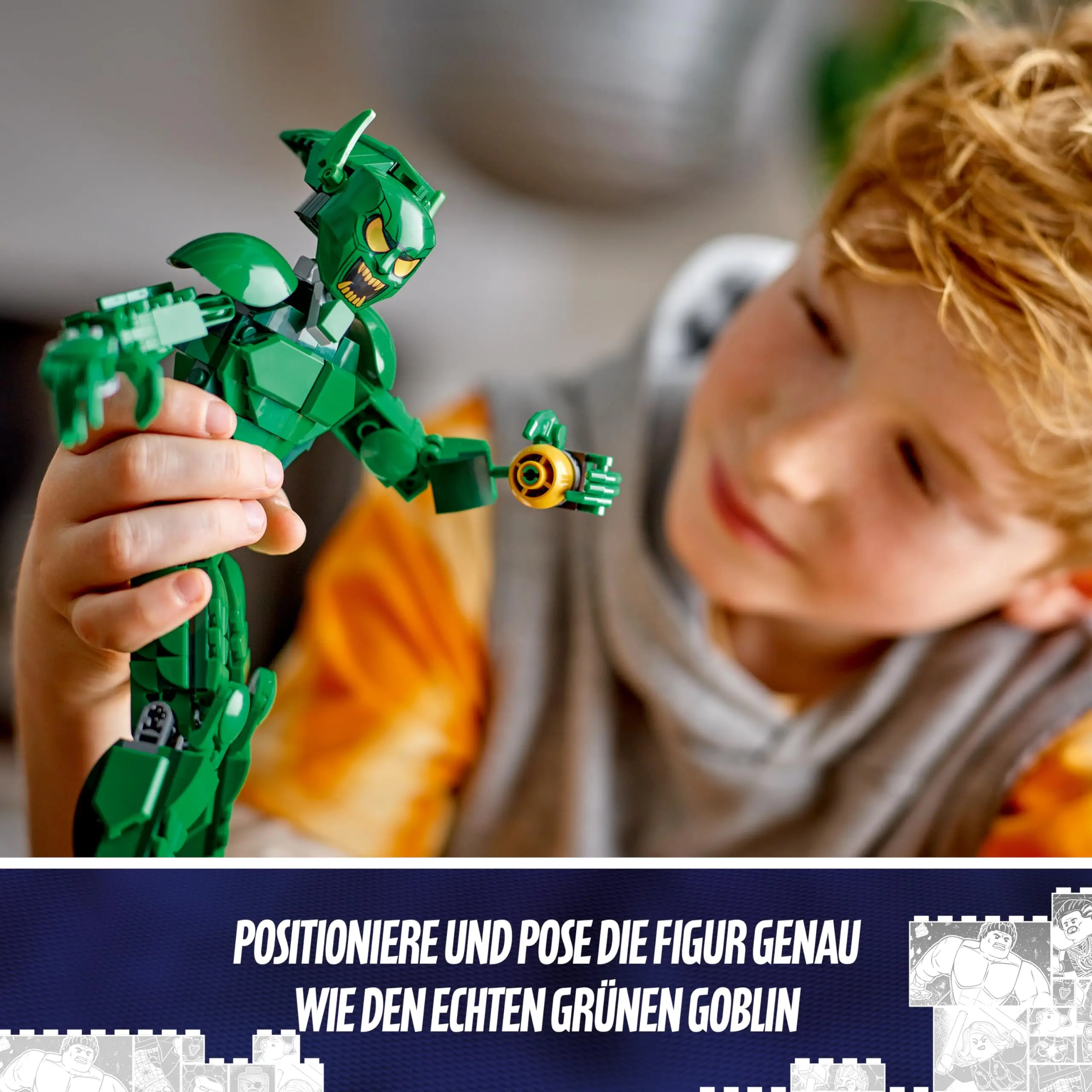 LEGO Marvel Green Goblin Construction Figure Super Villain Toy Spider-Man Universe Set with Glider & Pumpkin Bombs 76284