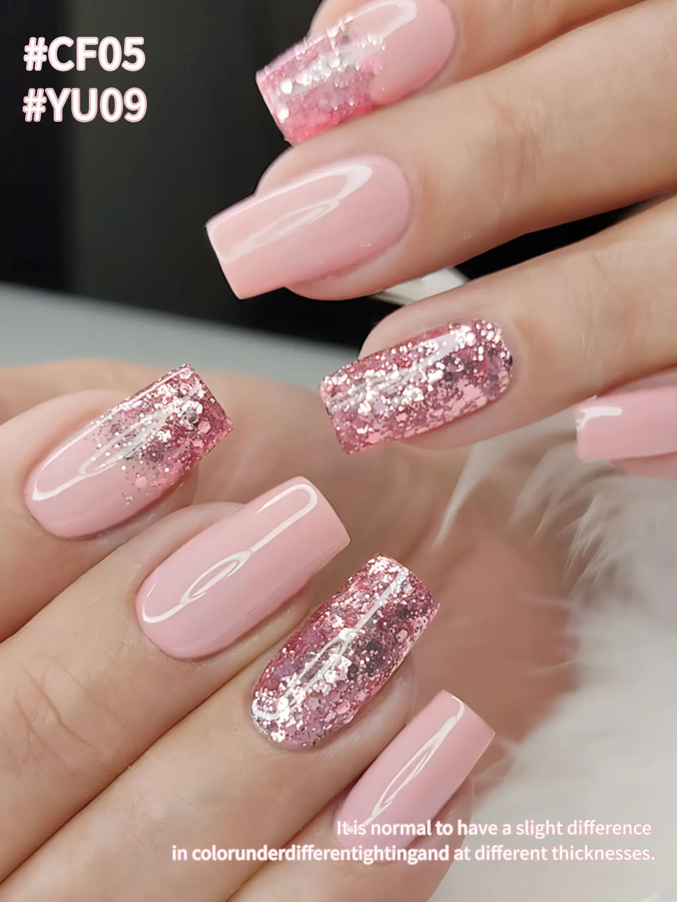 VOKY Set di gel per smalto in polvere glitterata da 2 pezzi, ogni pezzo da 0,24 once - adatto per l'uso femminile, cura delle unghie di livello professionale