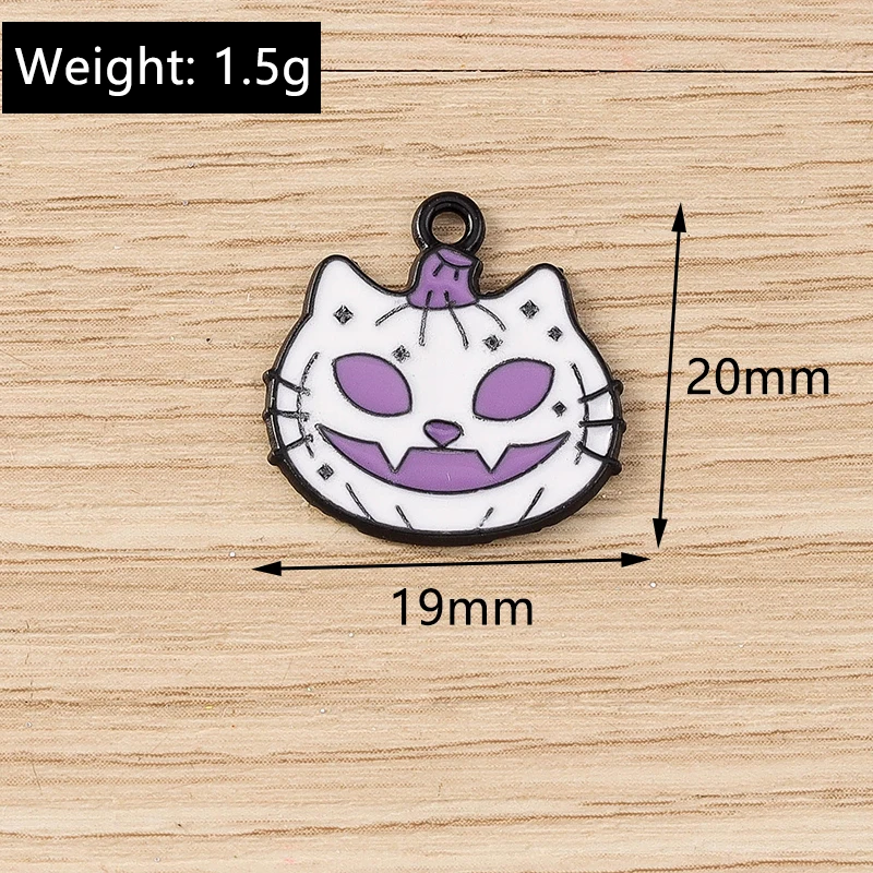 10 Stück 19x20mm Cartoon Emaille Halloween Kürbis Charms Anhänger für Schmuckherstellung Ohrringe Halsketten Armbänder DIY Bastelbedarf – Detail 1