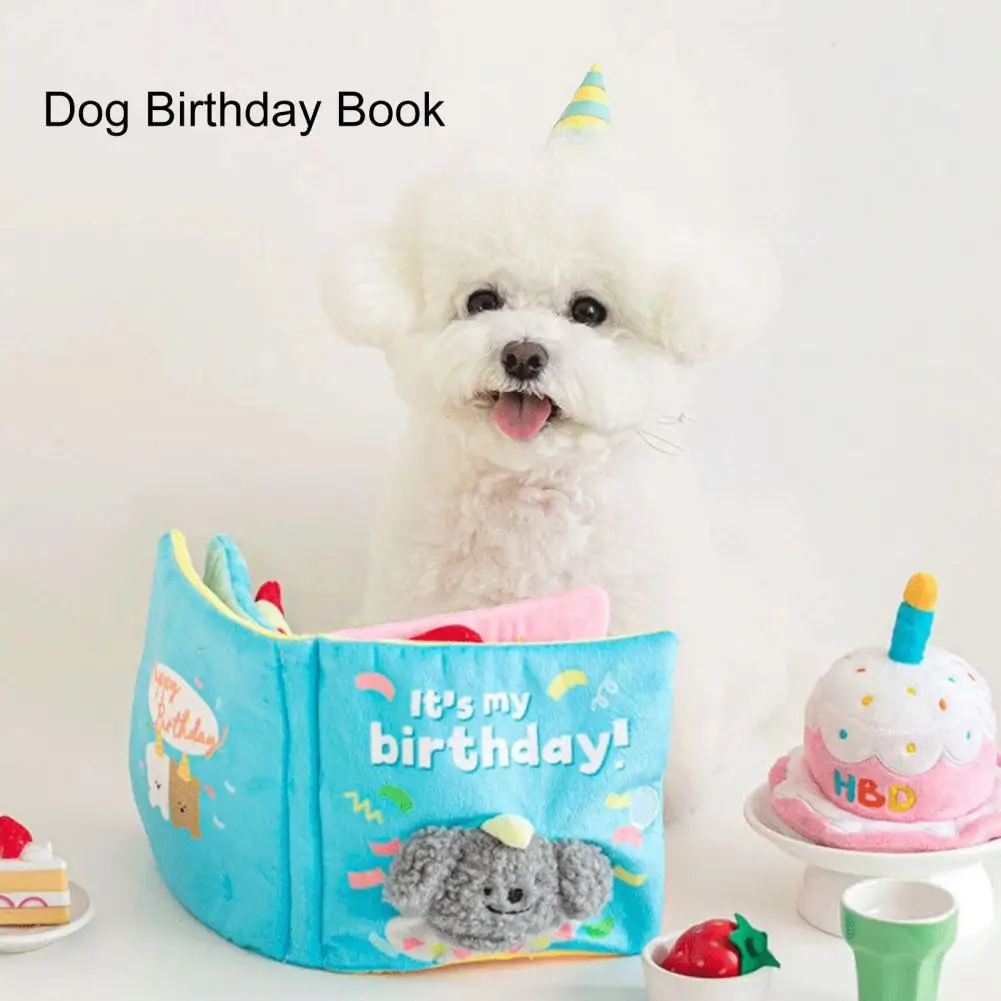 

Leaky Food Sniffing Sound Reading Toy Birthday Book Cute Cloth Book Toy Dog Built-in Sound Hidden Food Book Pet Toy