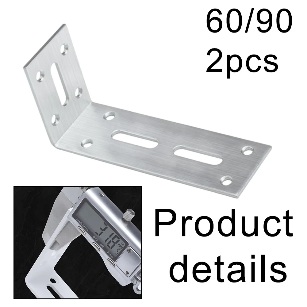 2pcs Thickened Corner Code Fixed 90 Degree Right Angle Bracket Corner Plate Bracket Stainless Steel 60/90 Hardware