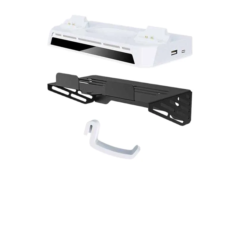 PS5 Console Universal Wall Stand, Elite Game Controller Charging Dock, Headphone Mount, Headphone Mount with RGB Ambient Light view 2