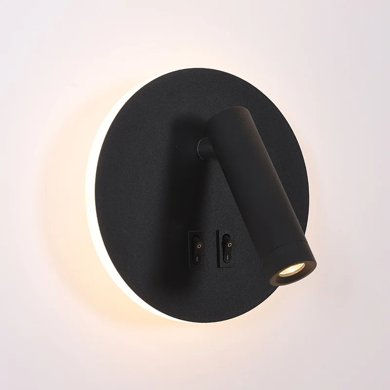 

New Led Bedroom Bedside Lamp With Switch Modern Simple Wall Lamp Nordic Study Staircase Aisle Lamp Reading Wall Light
