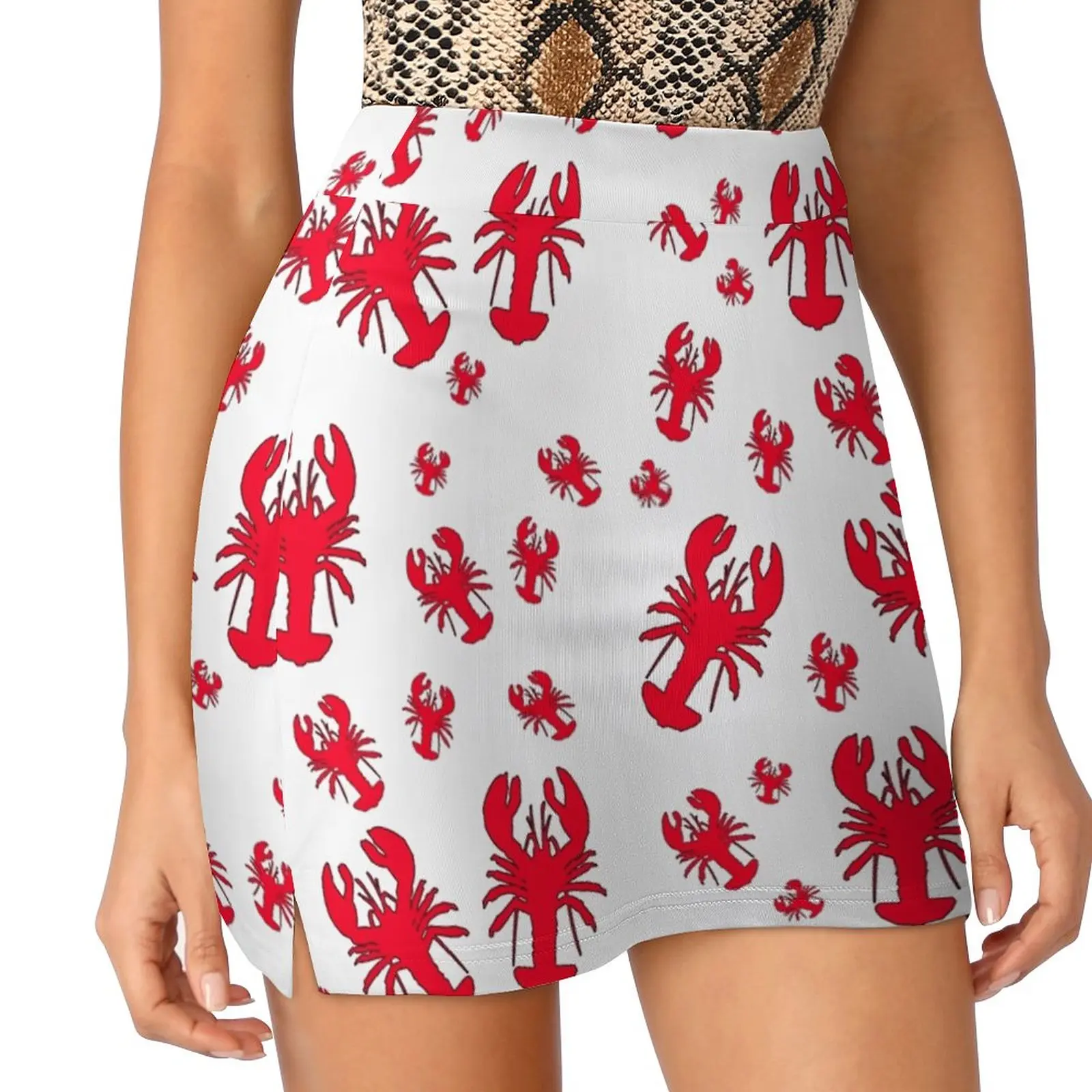 

Женская юбка с принтом «Лобстер» и карманами, винтажная юбка с принтом, юбки трапециевидной формы, летняя одежда «Лобстер»