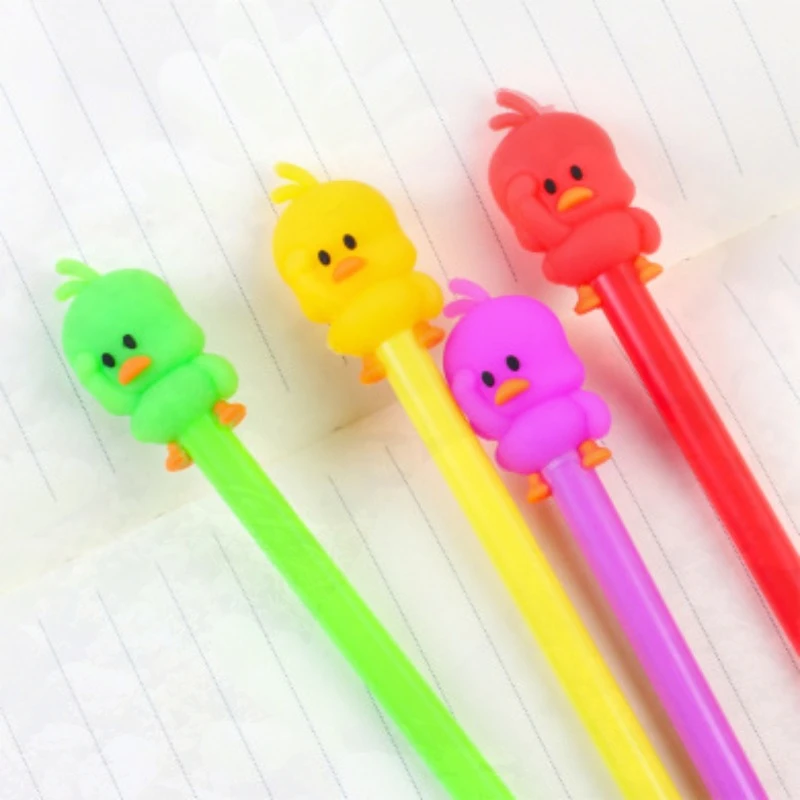 Wholesale Little Yellow Duck Gel Pen Cute Duck Cartoon Water Pen Student School Supplies Black Signature Pen