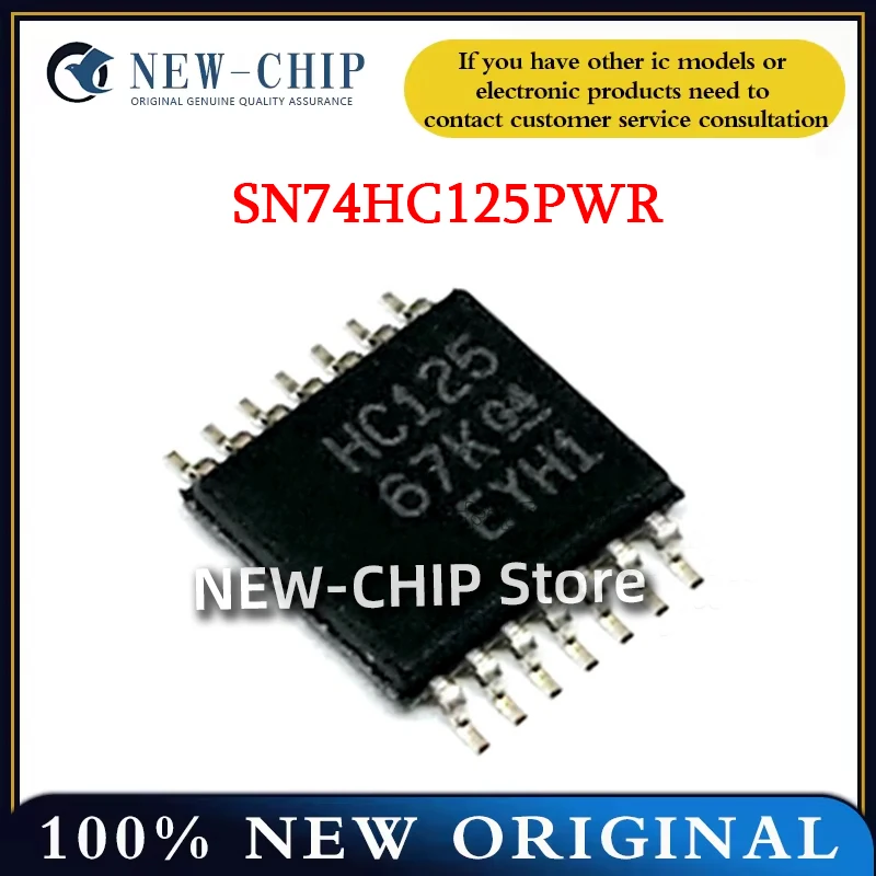 50PCS-1000PCS/LOT  SN74HC125PWR Screen printing  HC125  TSSOP-14 Four-bus buffer gate chip New Original 74HC125PW