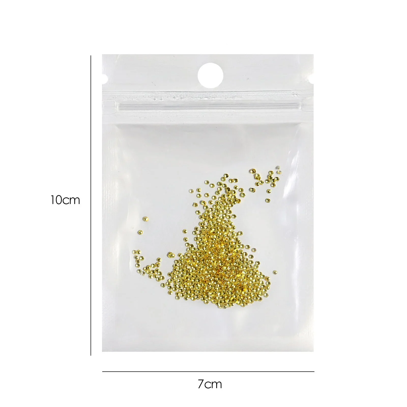 2 Packs Approx 2000pcs Gold Silver Mini Caviar Beads 0.8mm/1mm/1.2mm/1.5mm Half Round Metal Nail Studs Nail Art Decorations