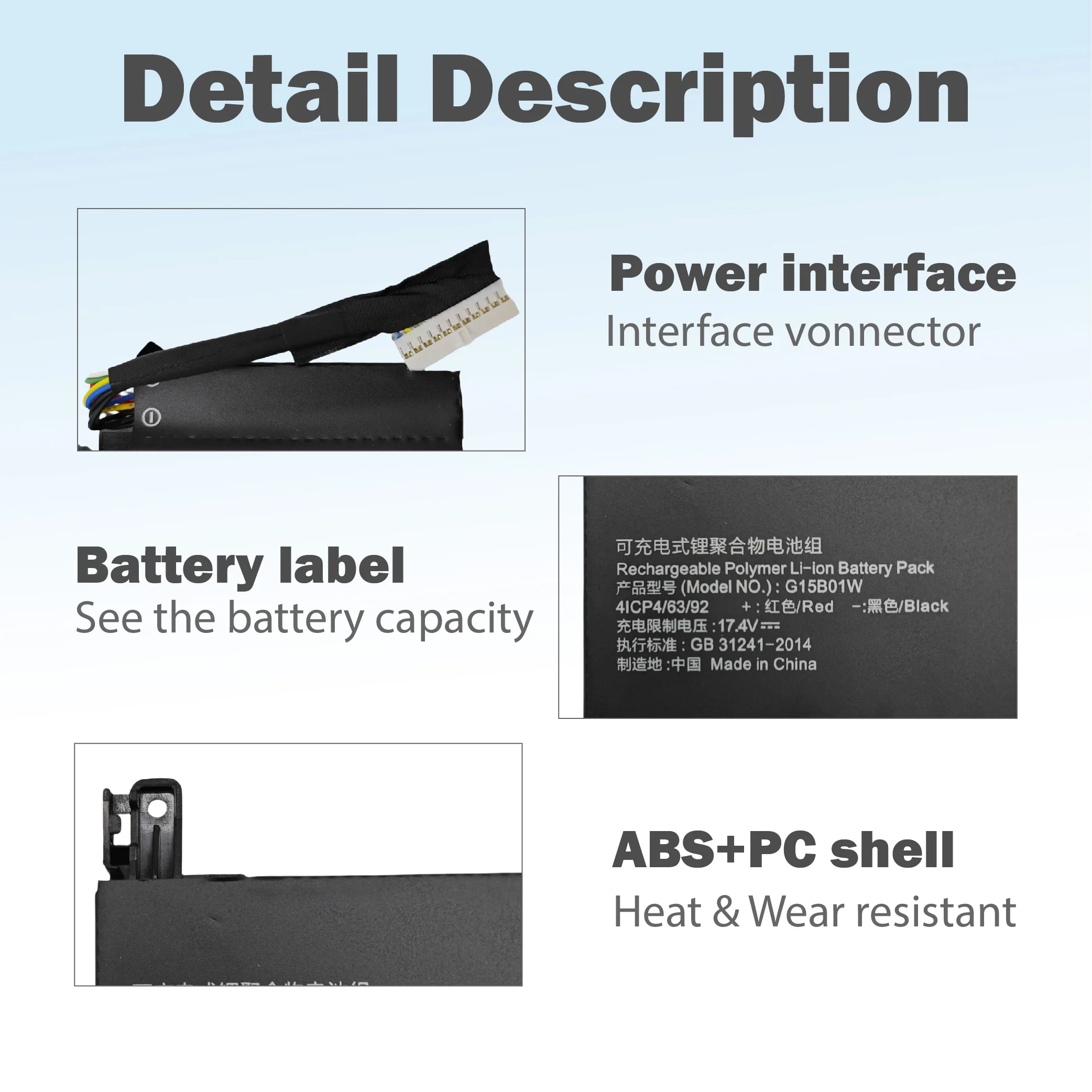 Baterai G15B01W untuk Xiaomi Gaming 15.6 ''7300HQ GTX1050 GTX1060 1050Ti TM1705 TM180 1060 171502-A1 Seri G15BO1W 2018 2019