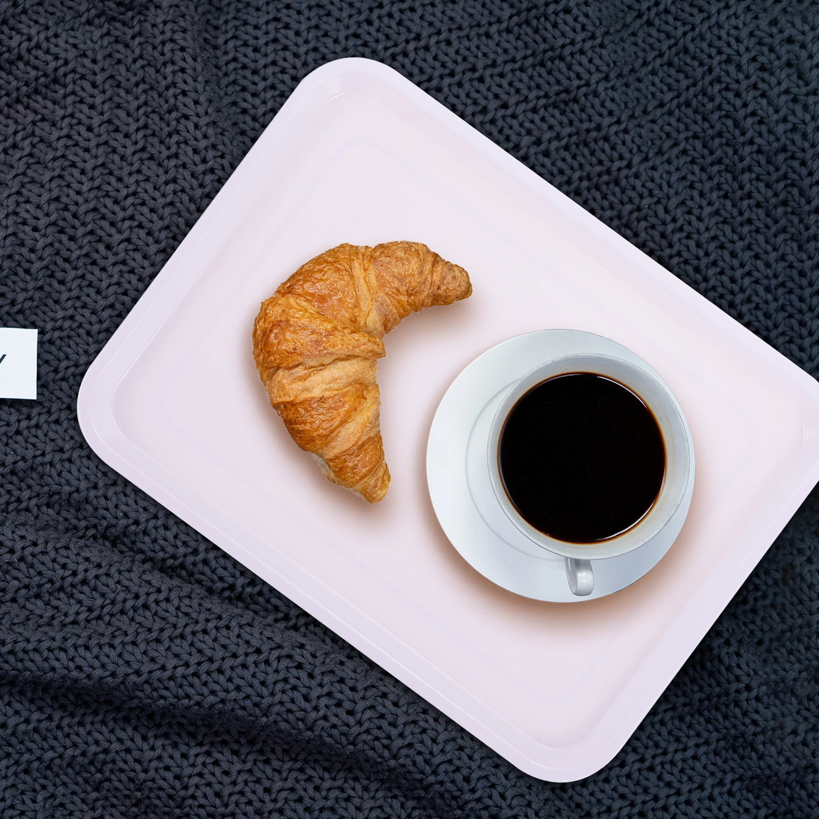 

White Plastic Serving Storage Container Kids Activity Serving Tray Crafts Tray For Kindergarten Food Drink Cake