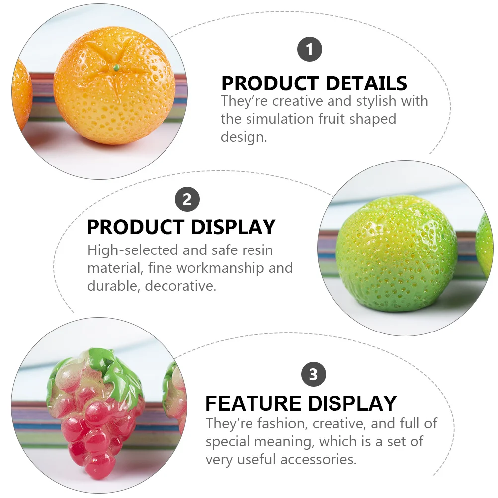 

50Pcs Resin Simulation Mini Fruit Accessories Creative Lightweight DIY Handcraft Ornament Decoration Gift Mini Fruit
