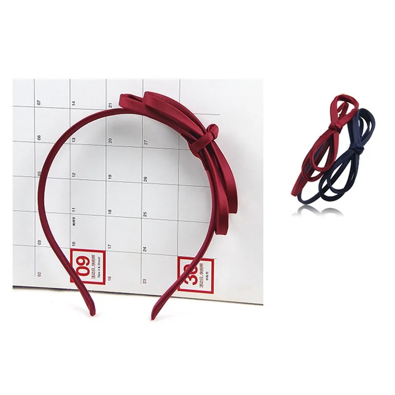 New Headband Women Solid Color Simple Temperament Bow Headband Double-layer Cloth Headband Hair Hoop Accessories