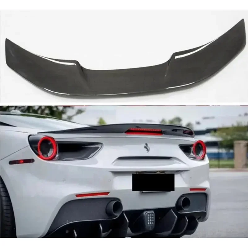 Spoiler For Ferrari 488 GTB 2015-2022 Wing Lip Tail Trunk Spoilers Real Carbon Fiber V Style