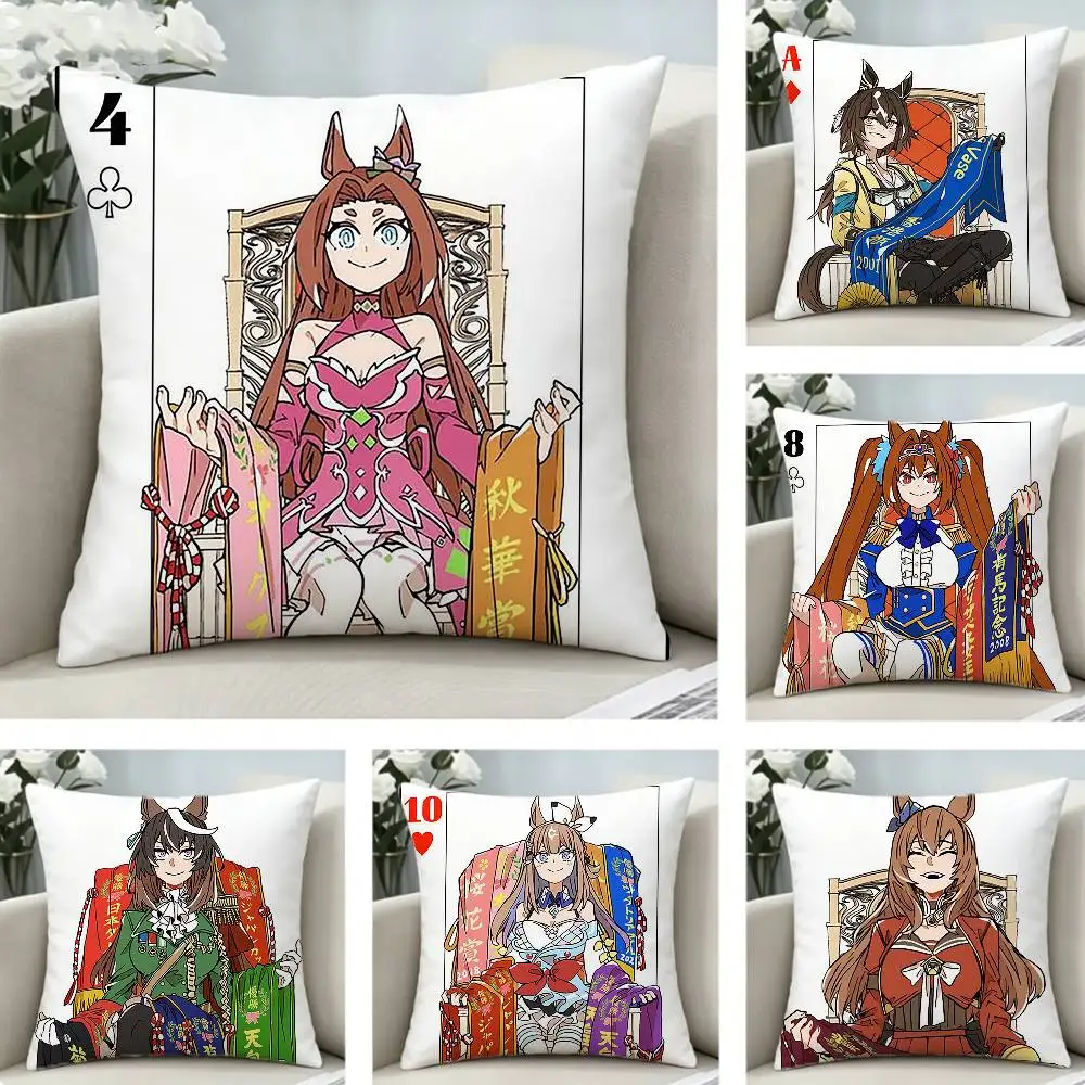 Anime U-Umamusume Pretty Derby Pillow Case Pattern Printed Pillowcase For Living Room Sofa Cushion Cover
