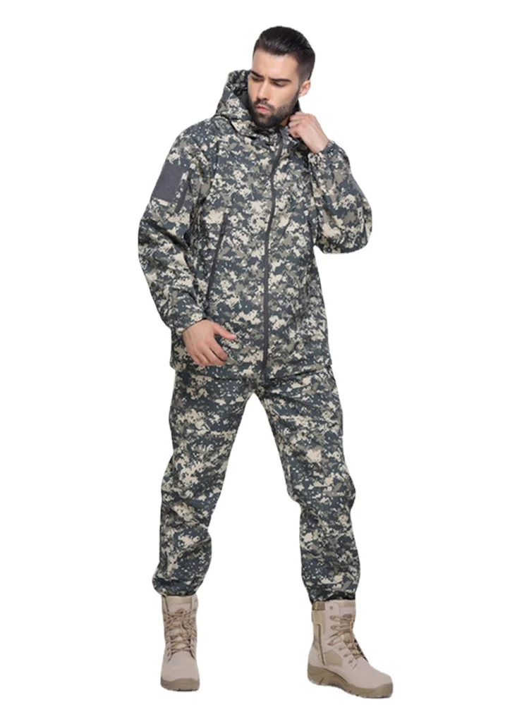 Camouflage TAD Shark Skin Soft Shell peluche addensato antivento, impermeabile e caldo Tactical Training Outdoor Assault Suit