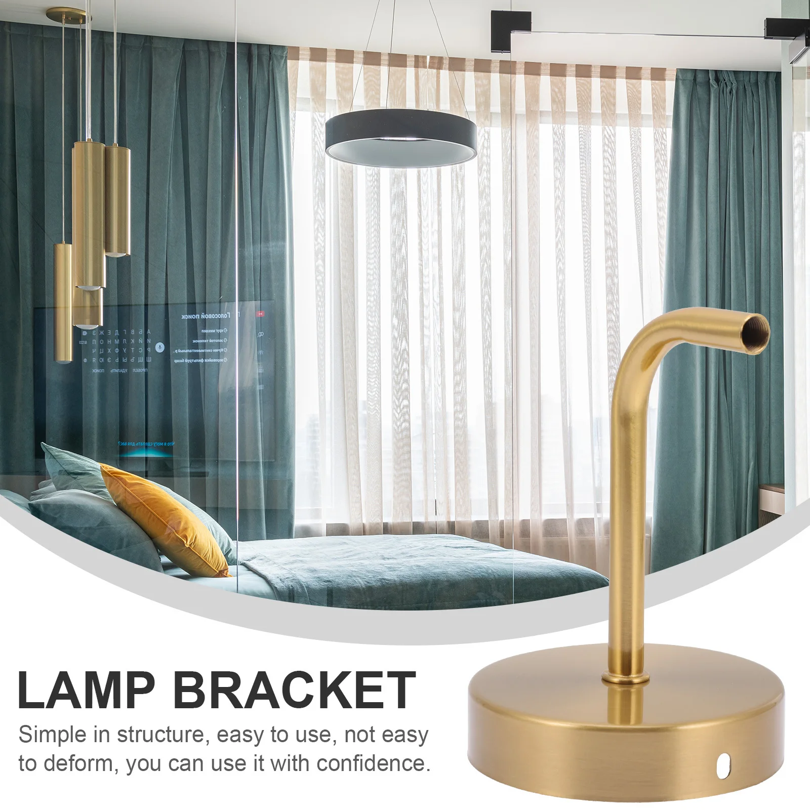 

1Set Wall Light Pole Metal Lamp Support Holder Durable Replacement Wall Lamp Stand Bedroom Home Use Light Support Stand