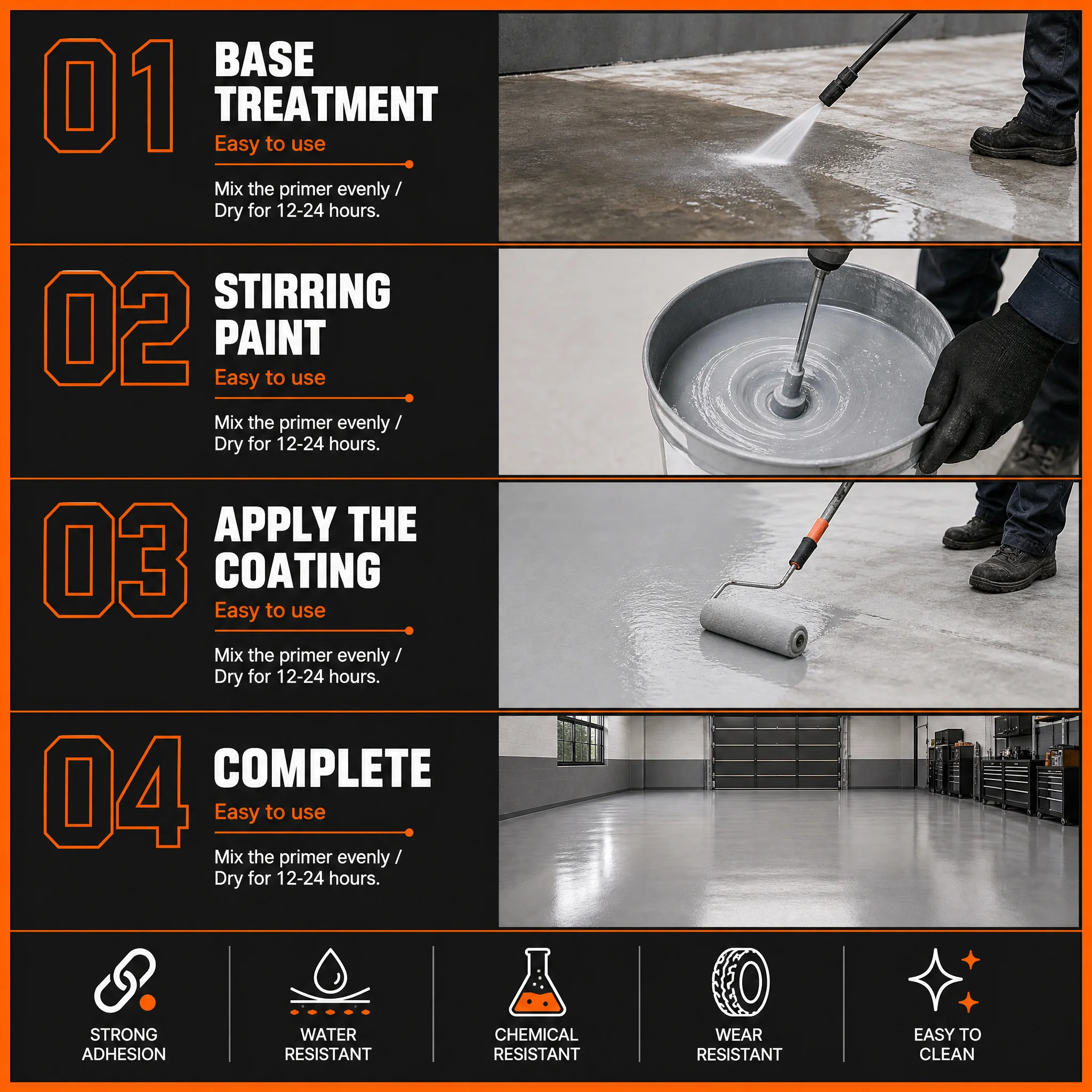 500g Epoxy Floor Paint Gray Matte Wearproof Coating Indoor Cement Flooring