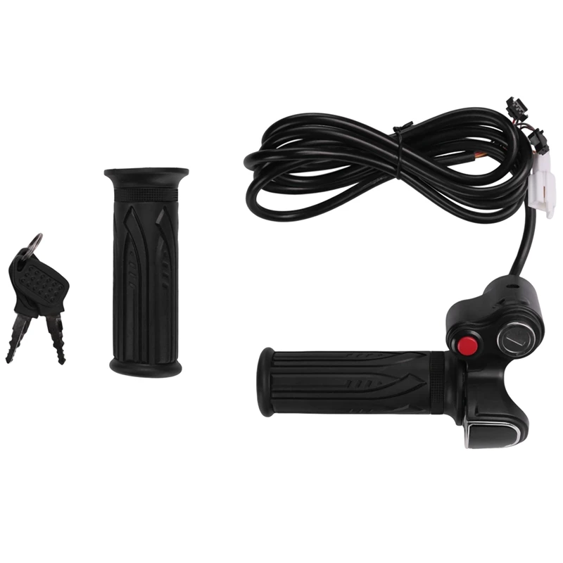 

Gas Handle Twist Throttle With Battery Indicator&Latching Switch&Lock/Key Electric Scooter Bicycle MTB Part