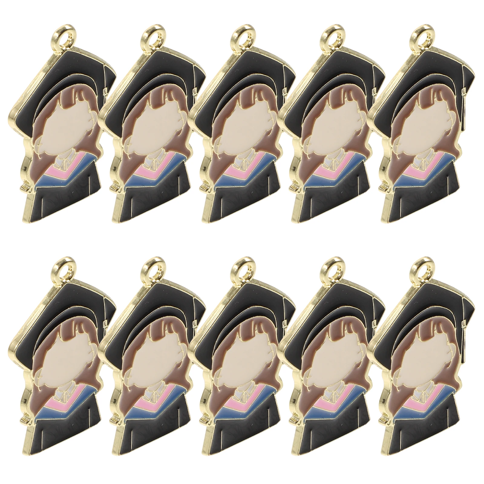

10 Pcs Graduation Charms Pendant Earrings Graduation Charms Accessories DIY Bracelet Keychain Jewelry Making Crafts