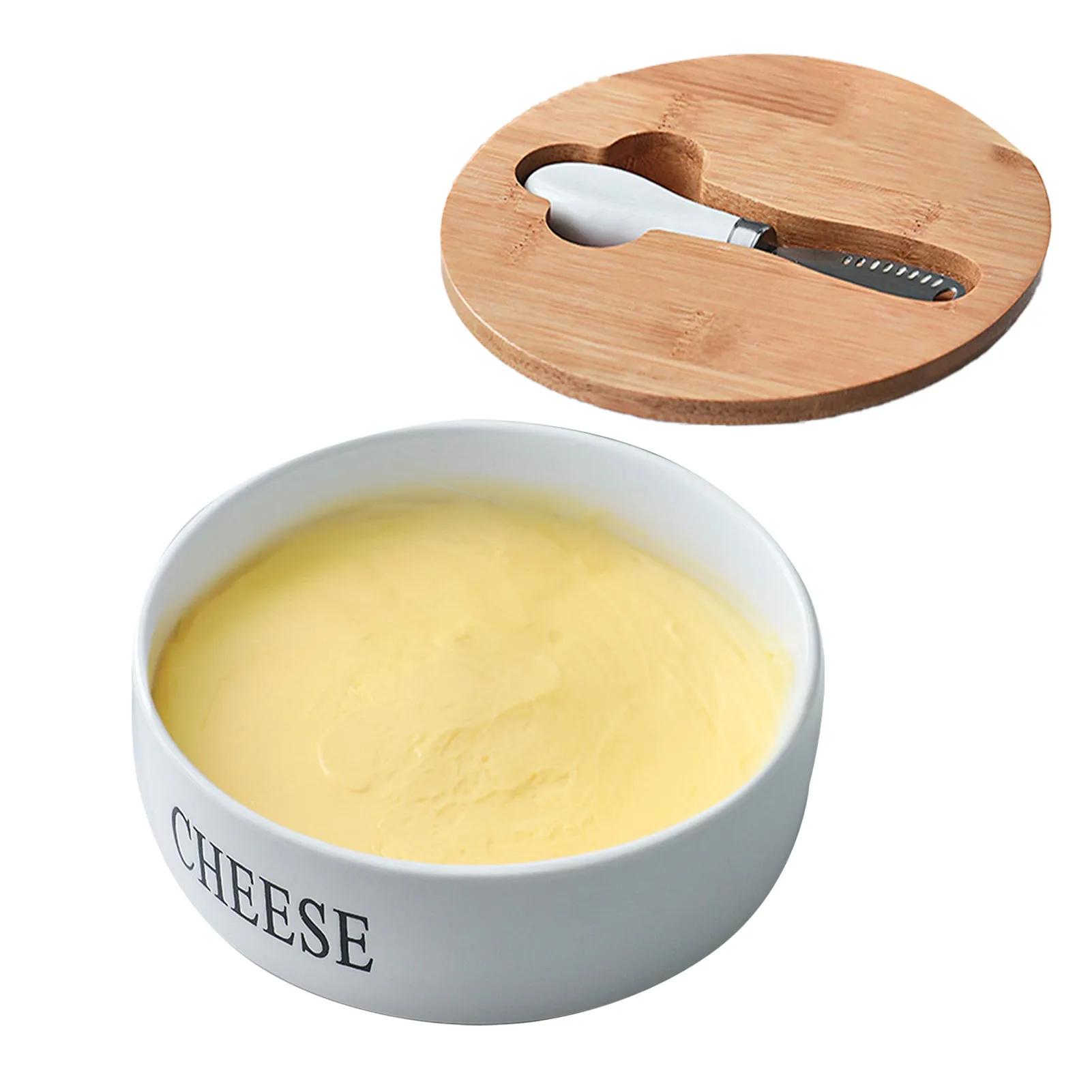 2022 Nordic Butter Sealing Box Ceramic Butter Plate With Lid And Knives Set Cheese Storage Tray Container Box