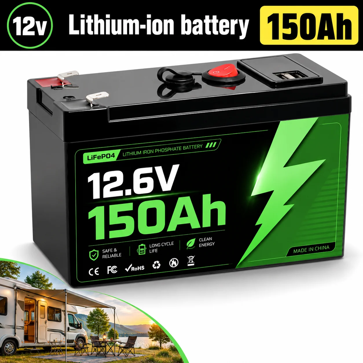 12.6V 150AH rechargeable 12V battery for alarm clocks speakers riding toys APC backup UPS battery replacement UB1290 replacement