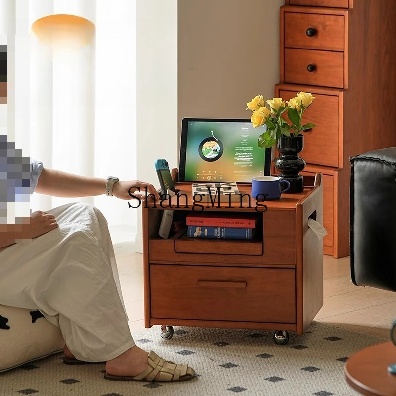 

ZYY solid wood bedside table modern Chinese retro simple bedroom storage storage bedside table