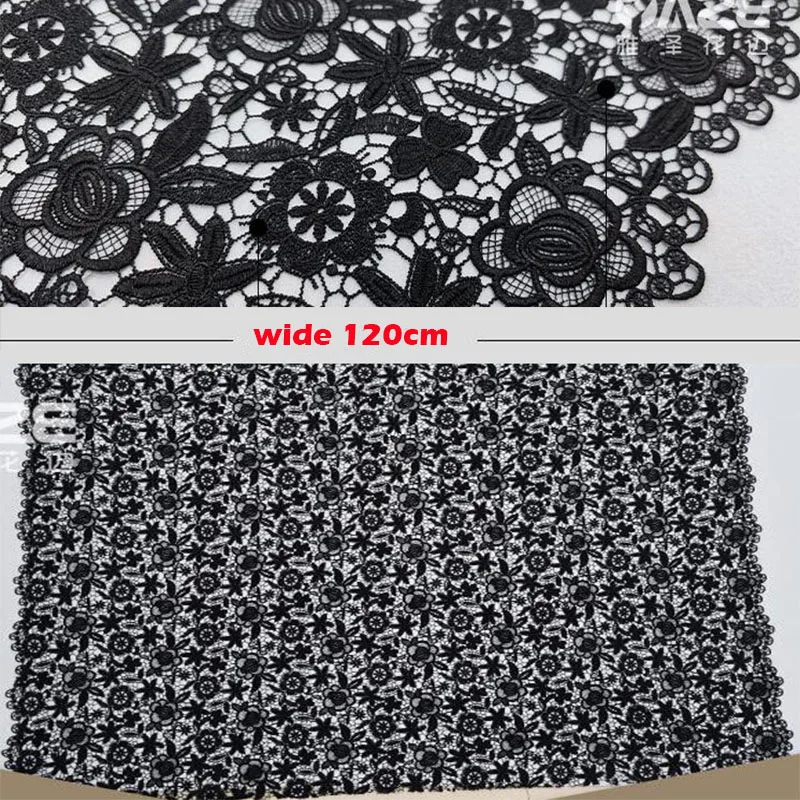 Black,Wedding  Lace Dress Fabric By The Yard,Milk Silk Hollow Embroidered,Sewing Material,Diy Clothing Accessories,Lace Fabric