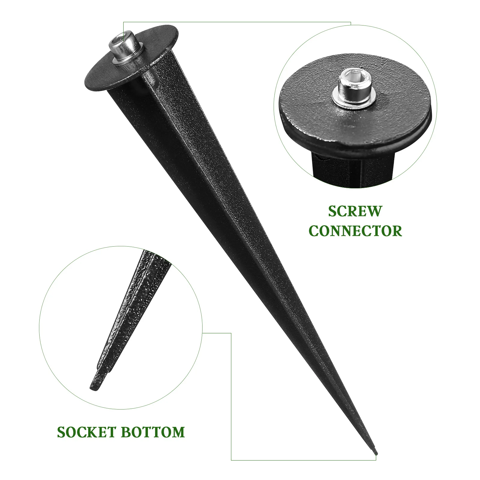 6 ชิ้นโคมไฟสนามหญ้า Socket Stake พลาสติก Stakes พลังงานแสงอาทิตย์เปลี่ยนไฟสวนเกลียวสําหรับเส้นทางอุปกรณ์เสริม