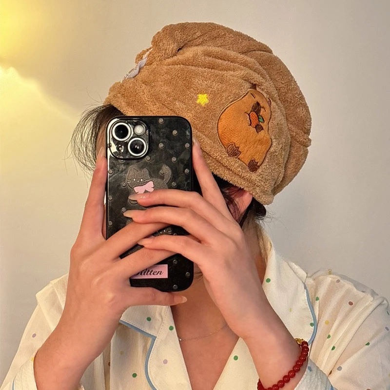 

Miniso Kapibala dry hair hat for women super absorbent quick-drying thickened shower cap new style student shampoo