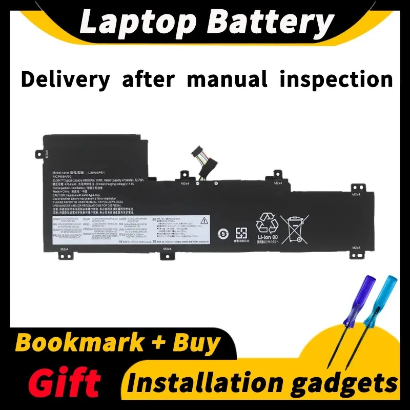 

For Lenovo Xiaoxin pro 16ACH/IAH/IHU 2021 2022 L20C4PE1 L20M4PE1 15.36V 75wh Laptop Battery