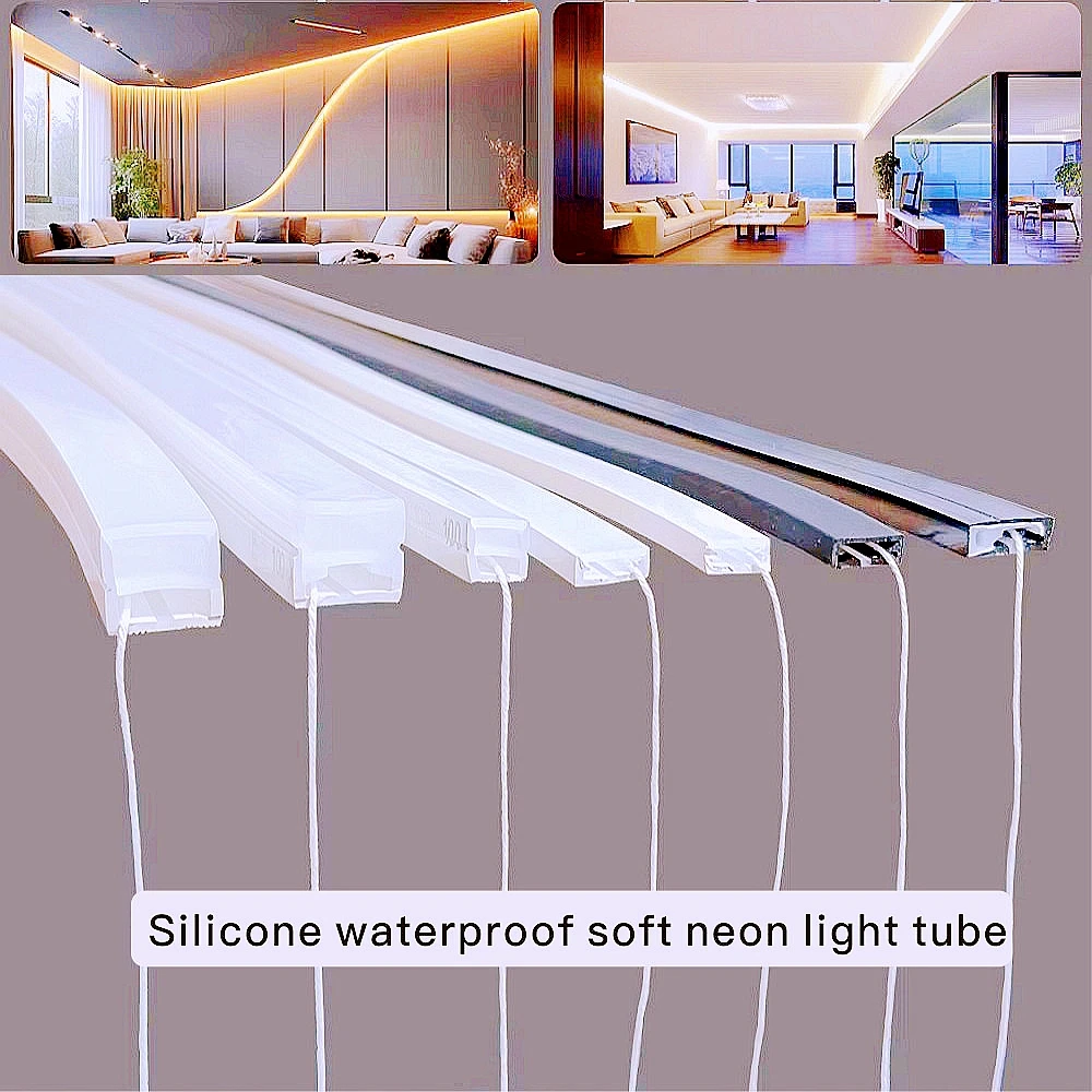 Silicone neon light tube waterproof IP67 flexible soft silicone 1m 2m 3m 4m 5m suitable for WS2811 WS2812B 5050 2835 COB LED lig