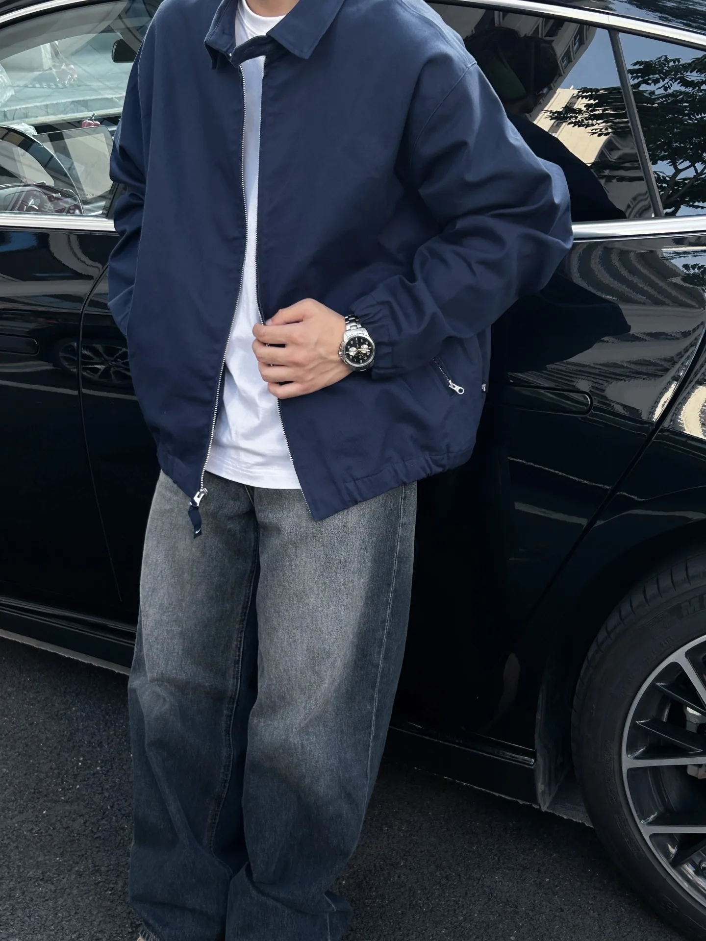 

Мужская бейсбольная куртка Cleanfit: синяя, в стиле ретро, американская рабочая одежда, молодежная, весенне-осенняя, приталенная, верхняя одежда