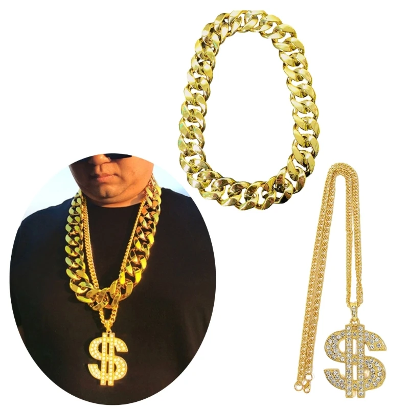 Hip Hop Neck Jewelry Rapper Chains CCB Material Perfect Gift for Men and Women