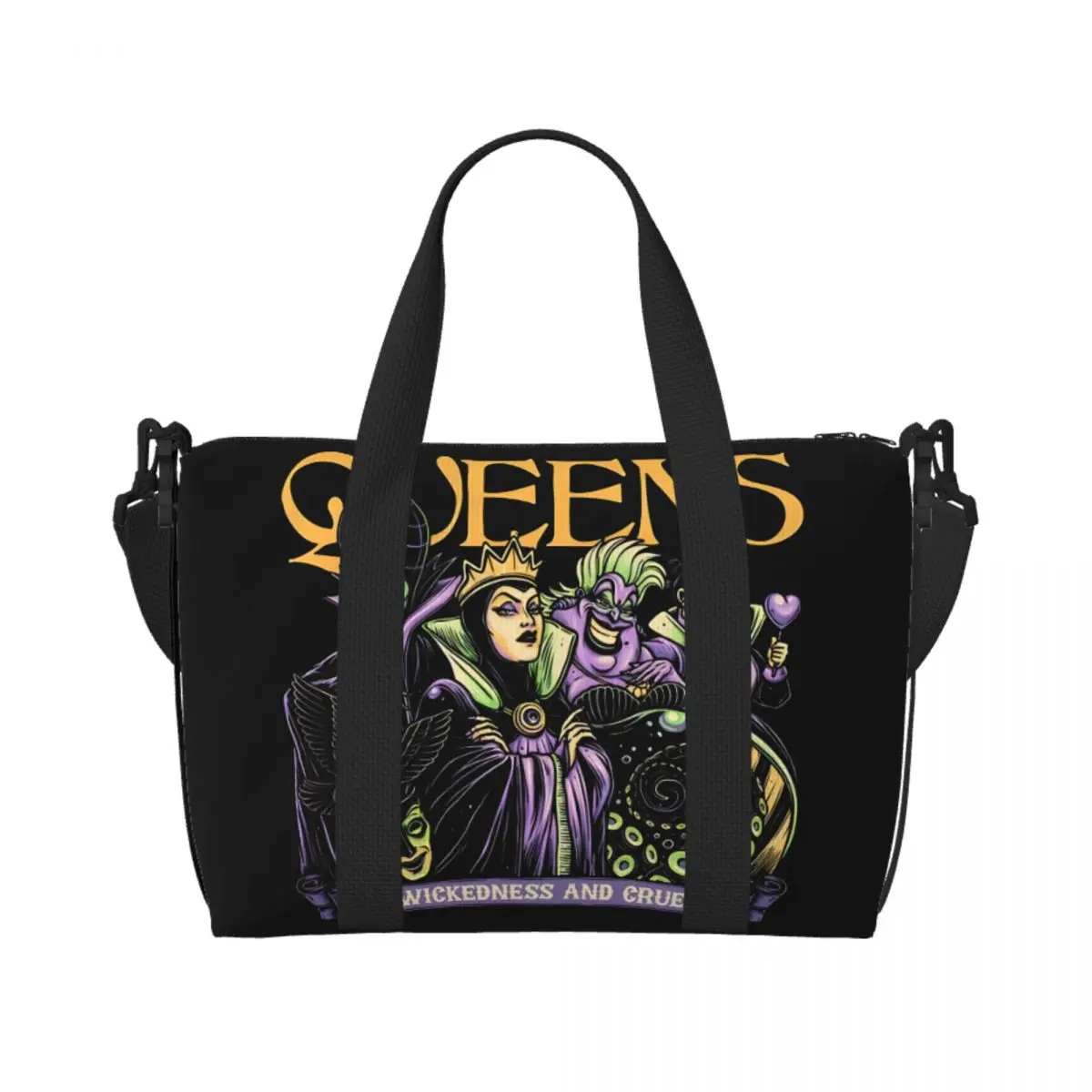 

Custom Villains Women Groceries Shopping Tote Bags Women Big Capacity Wicked People Malicious Queen Gym Beach Travel Bags