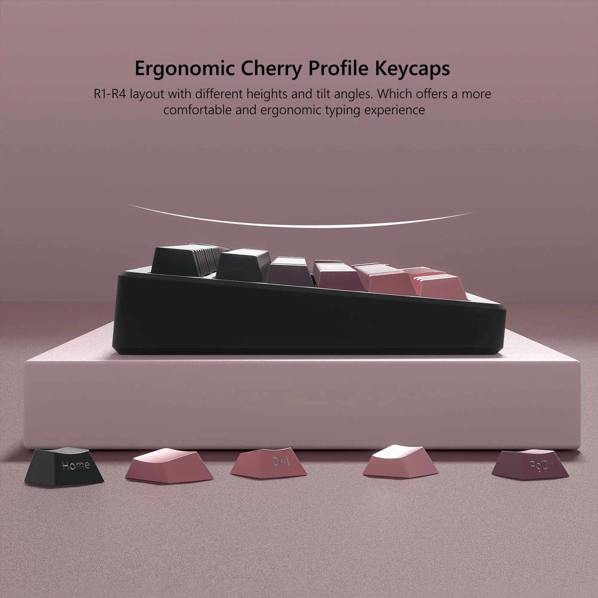 136 Key Black and Pink Print Backlit PBT Keycap Double Shot Shine Through keycap For Gateron Cherry MX Gamer Mechanical Keyboard view 5